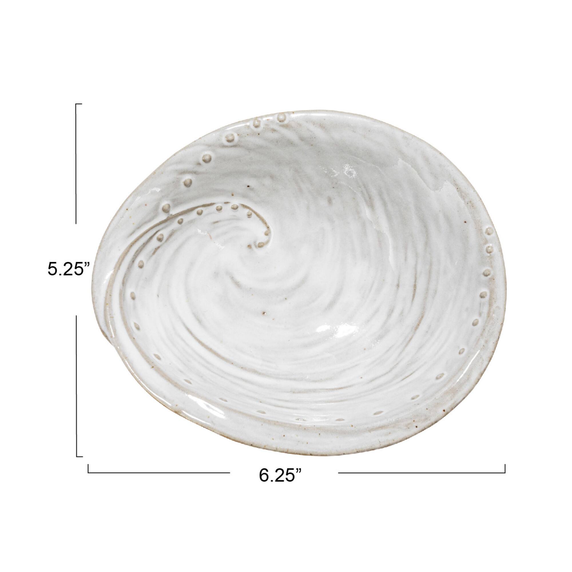 Hello Honey® 6.25" White Abalone Shell Stoneware Plates, 6ct.